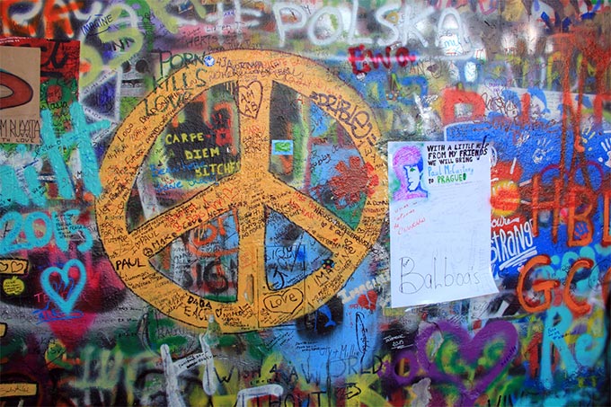 Grafiti auf der John Lennon Mauer